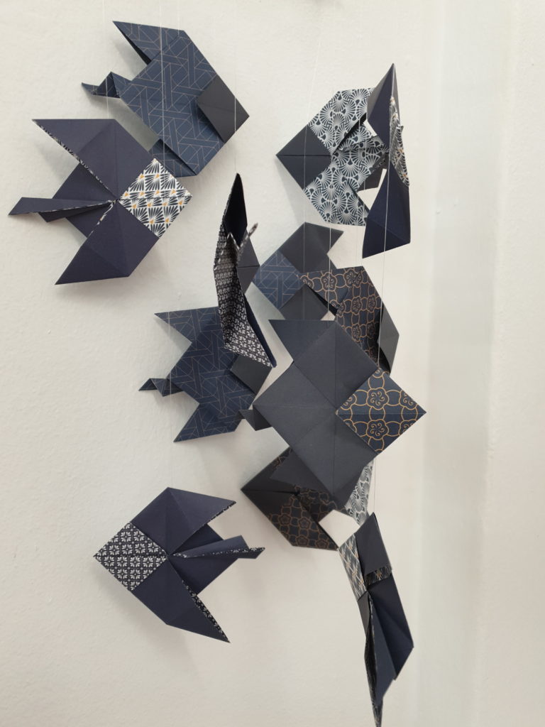 Mobile origami, poissons